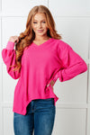 Good Things Are Coming V-Neck Top in Pink