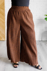 Harmony High Rise Wide Leg Pants in Brown