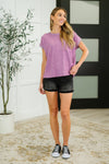 Heathered Harmony Basic Tee in Light Plum