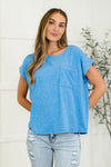 Heathered Harmony Basic Tee in Ocean Blue