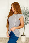 Heavily Invested Striped Ruffle Detail Top
