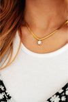 Here to Shine Gold Plated Necklace in White