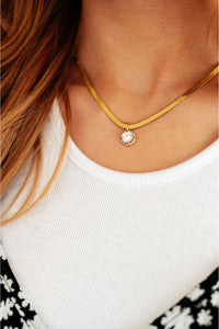 Here to Shine Gold Plated Necklace in White