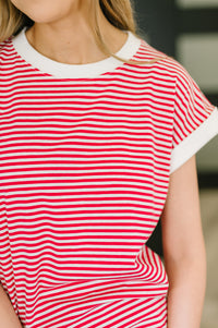 I Wouldn't Mind Short Sleeve Top in Ruby