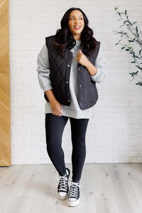 Layering Queen Quilted Puffer Vest in Black