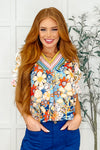 Less Concerned V-Neck Floral Blouse
