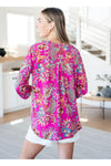 Lizzy Top in Magenta Floral Paisley