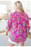 Lizzy Top in Magenta Floral Paisley