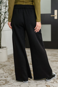 Lounge Line Wide Leg Sweats in Black
