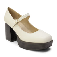 Matilda Platform Heel in Bone