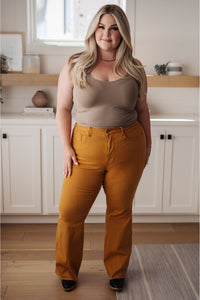 Melinda High Rise Tummy Control Flare Jeans in Marigold