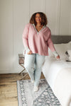 Mia Waffle Knit Long Sleeve In Pink