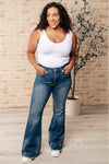 Miley High Waist Tummy Control Frayed Hem Flare Jeans