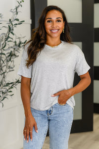 Mood Swingin' Casual Drop Shoulder Tee in Grey