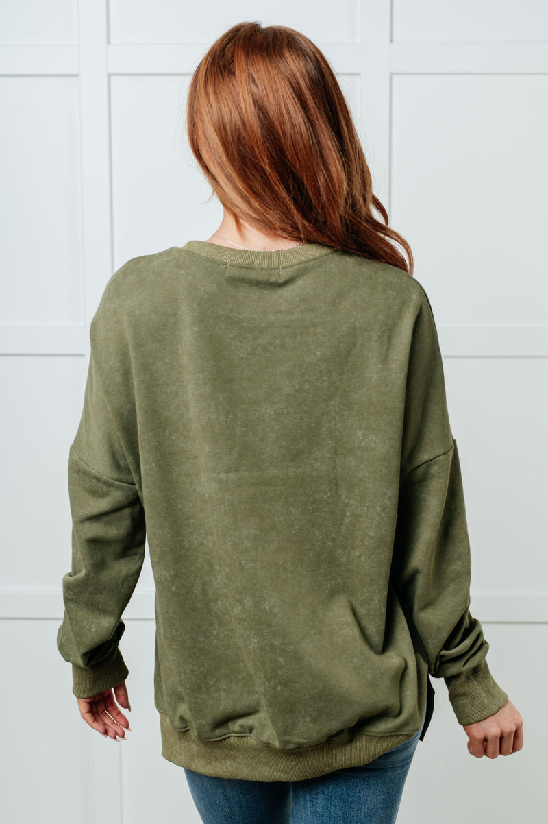 No Plain Jane Oversized Sweatshirt in Green