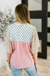 Outside Advantage Mixed Print Boho Blouse