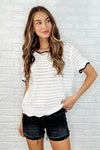 Pinkies Up Knit Top in White