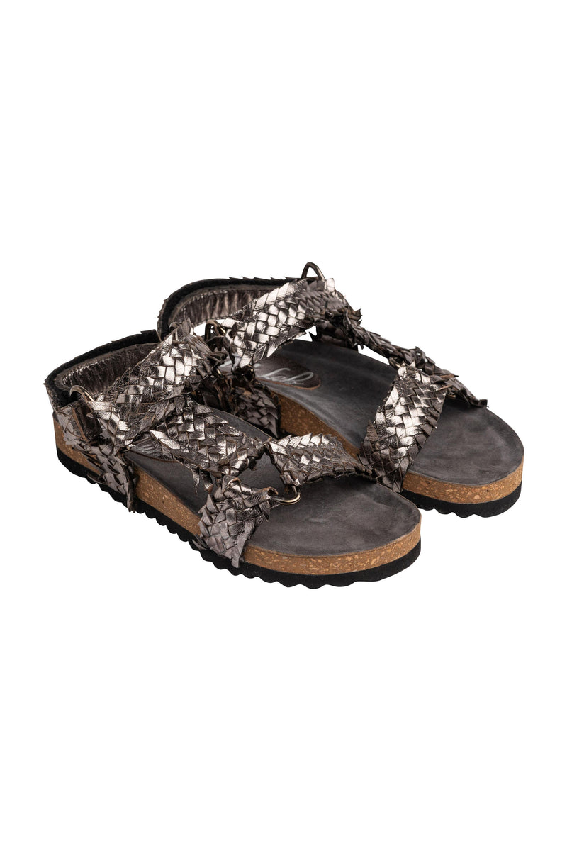 River Dance Woven Sandal in Pewter