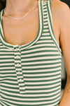 Snaccident Waiting to Happen Scooped Neck Tank in Green