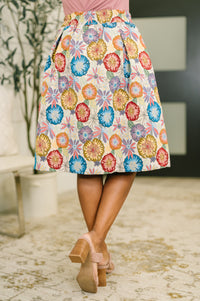 Sound Mind Floral Midi Skirt