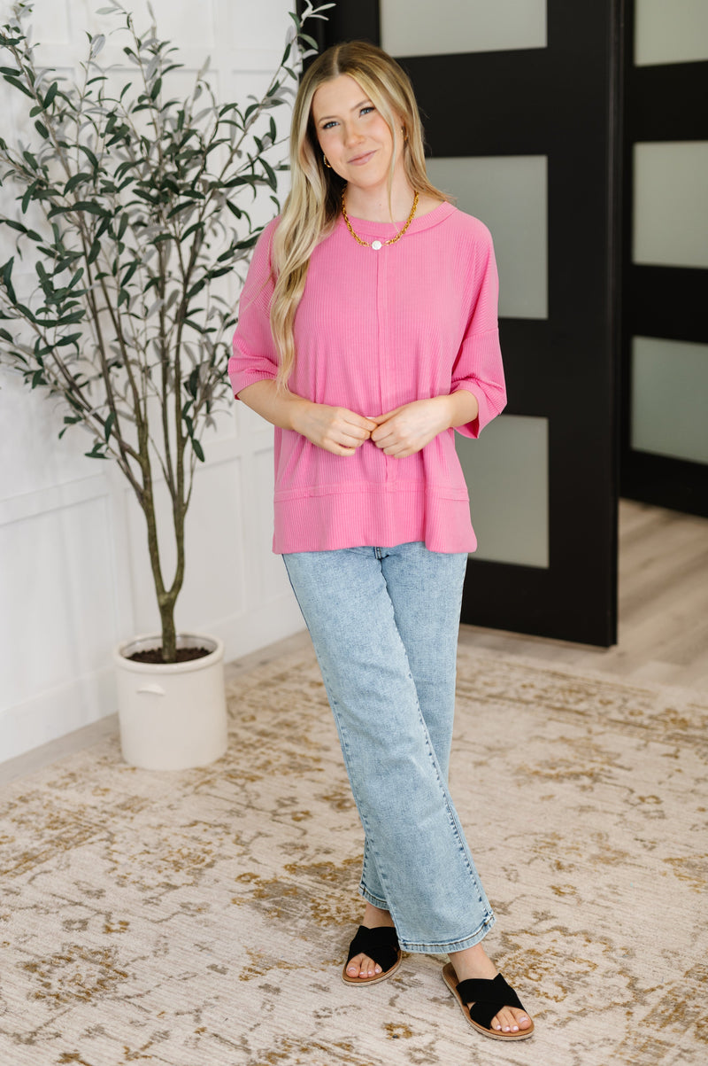 Stay On Top Relaxed Tee in Candy Pink