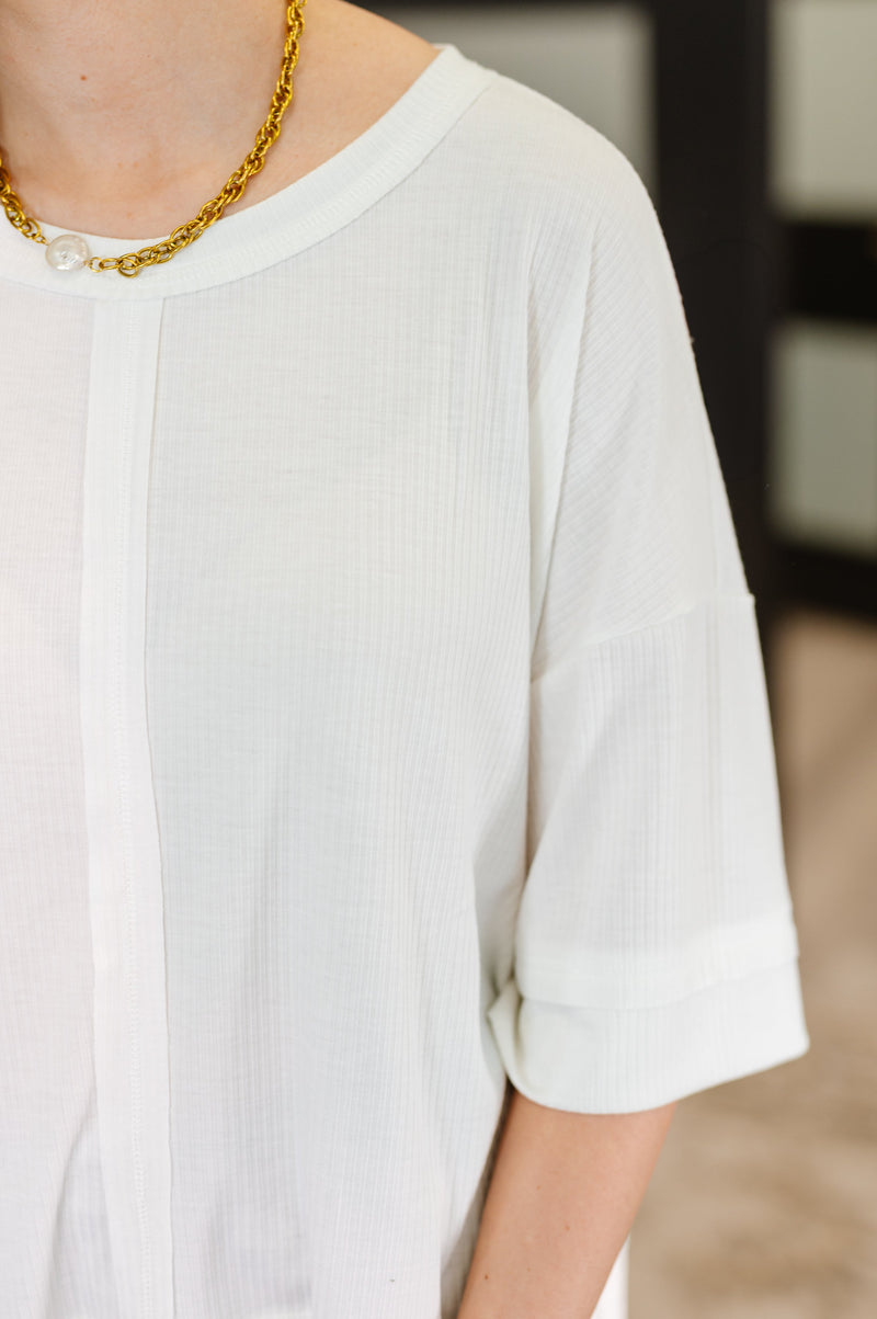 Stay On Top Relaxed Tee in Off White