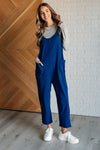 Totally Me Spaghetti Strap Jumpsuit in Light Navy