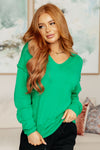 Very Understandable V-Neck Sweater in Green