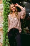 Vivian Satin Blouse in Rose Gold