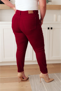 Wanda High Rise Tummy Control Skinny Jeans Scarlet