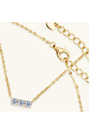 925 Sterling Silver Inlaid Moissanite Bar Necklace
