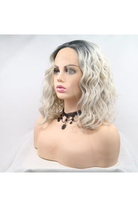 13*3" Lace Front Wigs Synthetic Mid-length Wavy 12" 130% Density