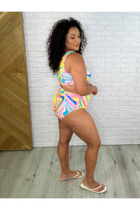 Corfu Marble Cutout Swimsuit