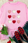 Contrast Heart Long Sleeve Sweatshirt