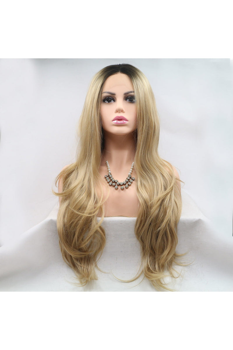 13*3" Lace Front Wigs Synthetic Long Wavy 24" 130% Density