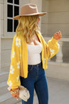 Angel Wings Floral Open Front Fuzzy Cardigan