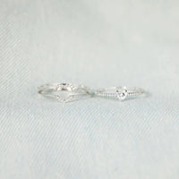 925 Sterling Silver Inlaid Zircon Heart Ring