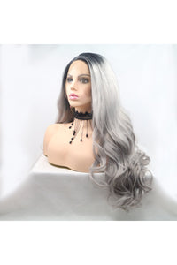 13*3" Lace Front Wigs Synthetic Long Wavy 24" 130% Density