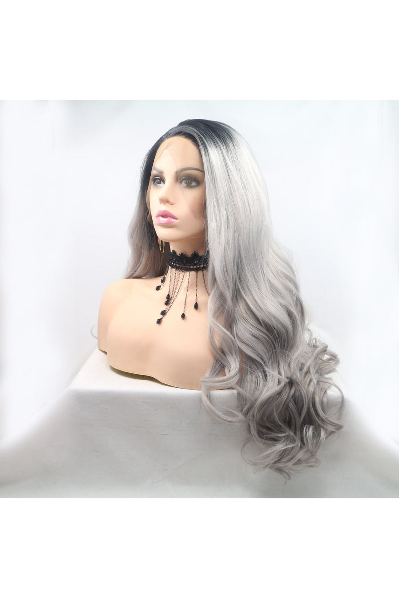 13*3" Lace Front Wigs Synthetic Long Wavy 24" 130% Density