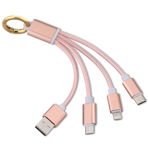 3-in-1 Charging Keychain - Rose Gold