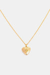 Zircon Heart Shape 14K Gold-Plated Pendant Necklace