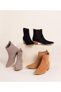 Leonor Suede Ankle Boot in Black