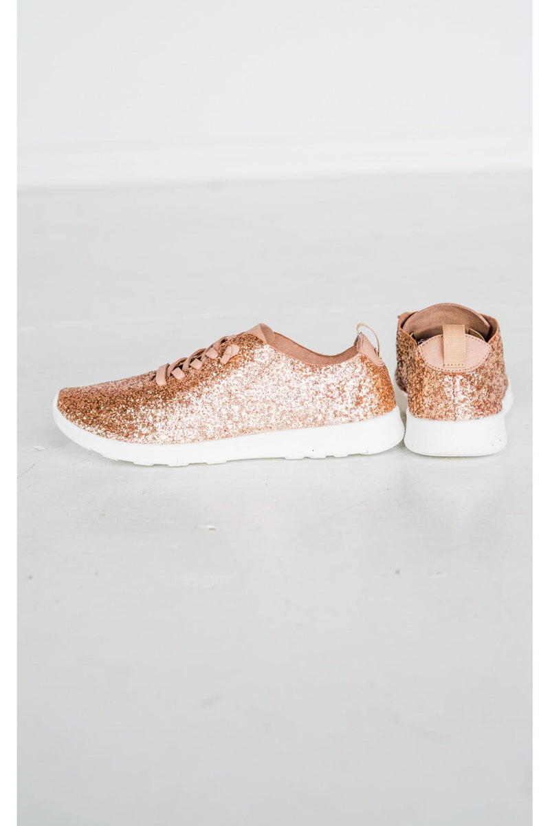 Mayo Glitter Sneaker in Rose Gold