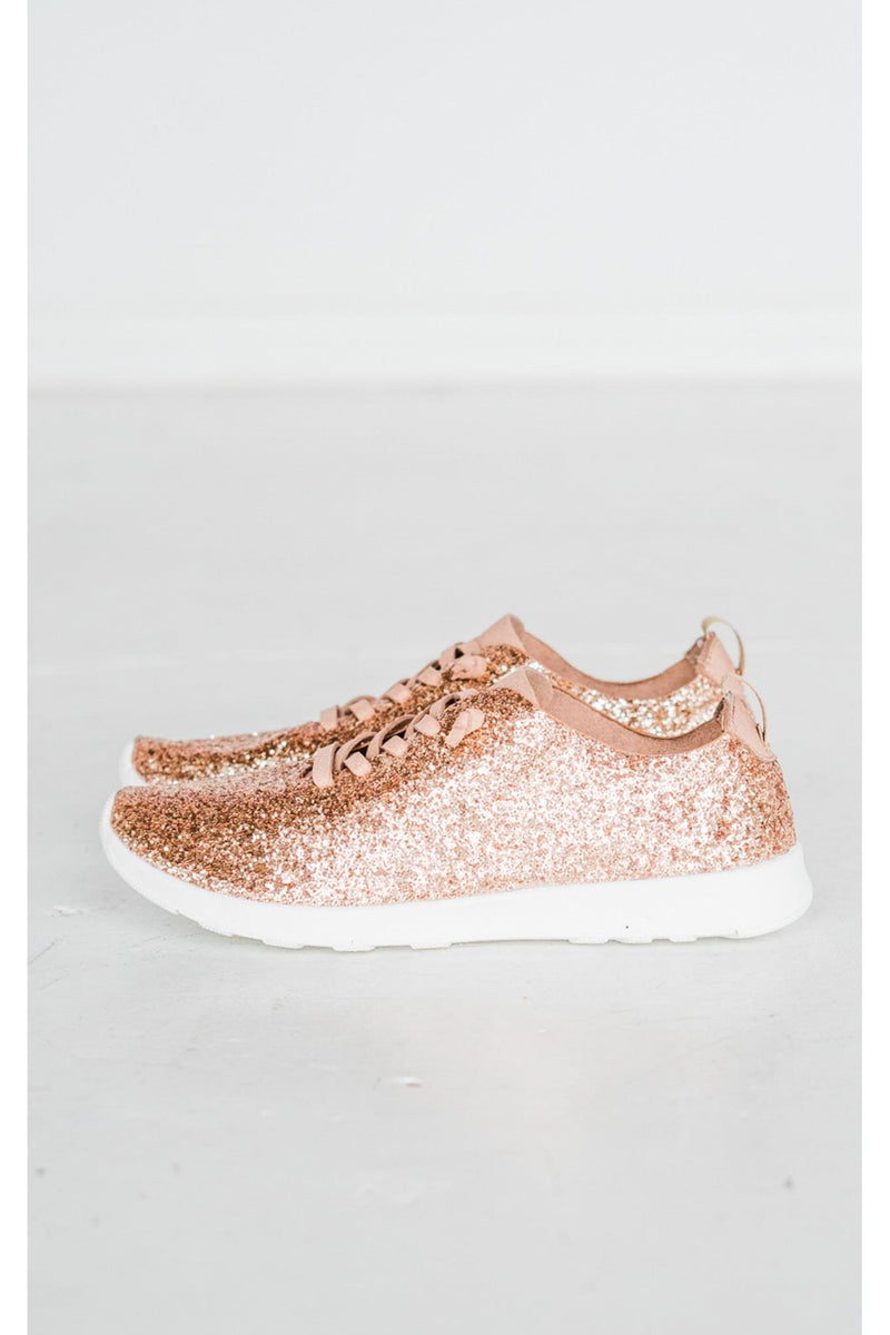 Mayo Glitter Sneaker in Rose Gold