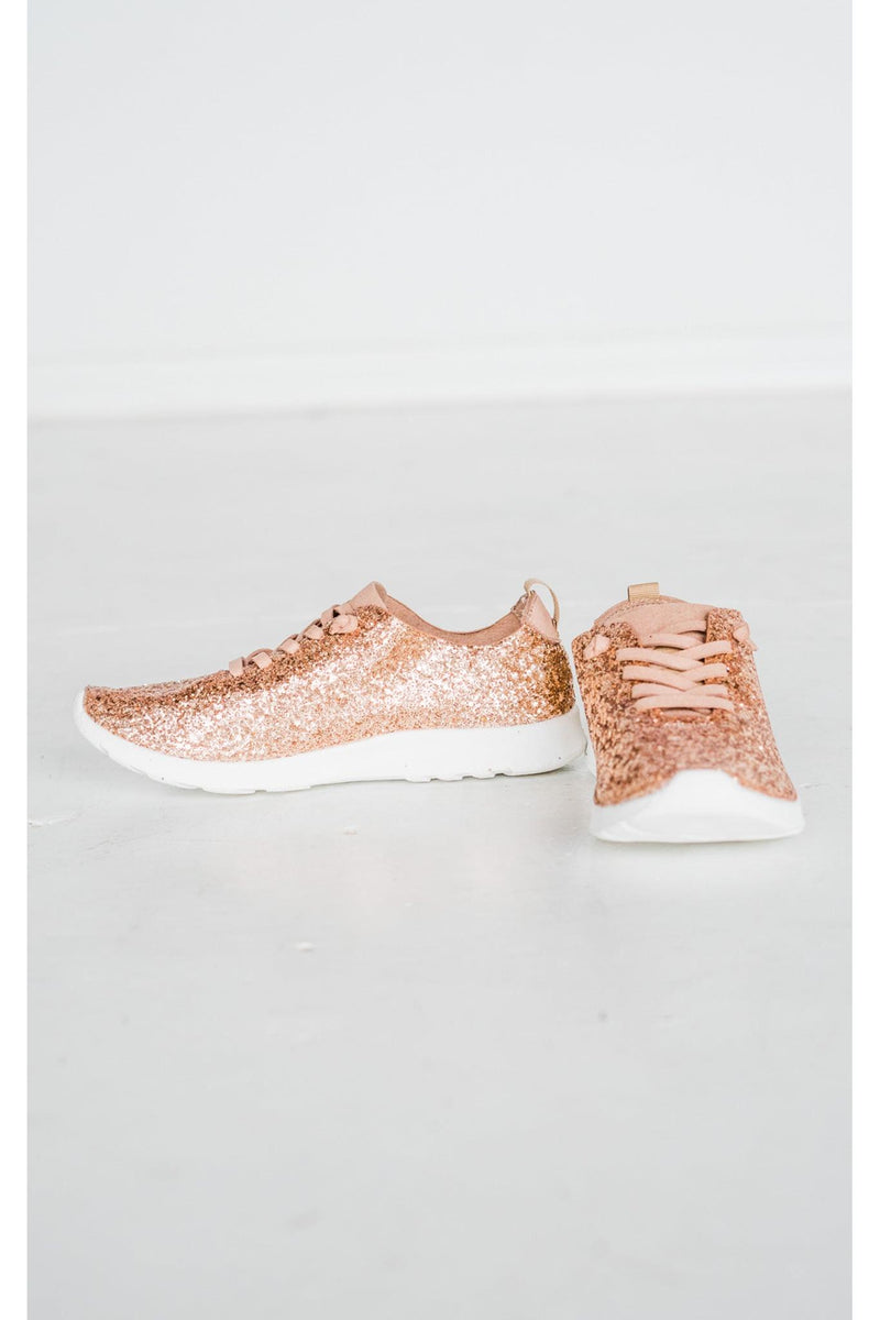 Mayo Glitter Sneaker in Rose Gold