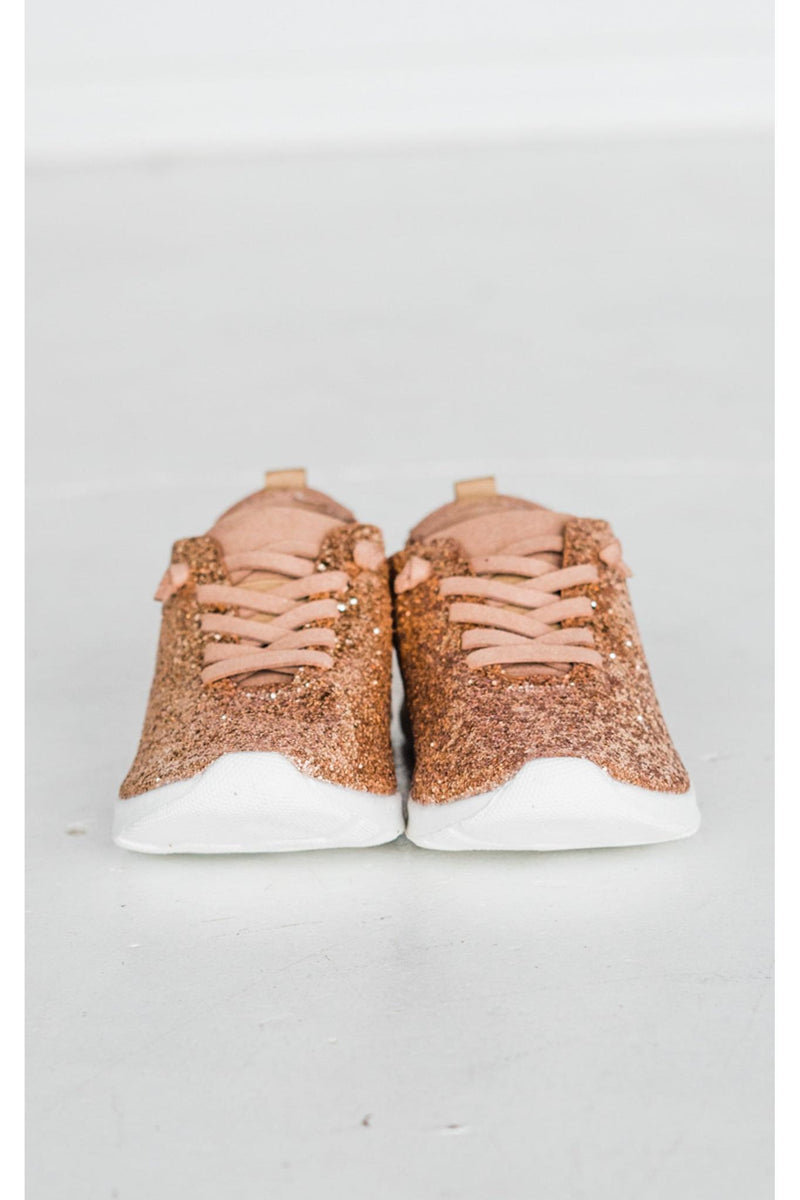 Mayo Glitter Sneaker in Rose Gold
