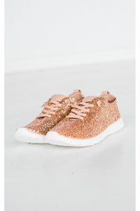 Mayo Glitter Sneaker in Rose Gold