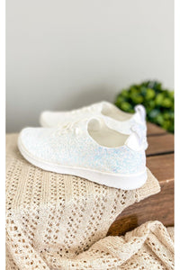 Mayo Glitter Sneakers in White