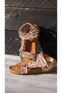 River Dance Woven Sandal in Champagne