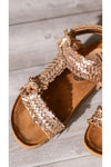 River Dance Woven Sandal in Champagne